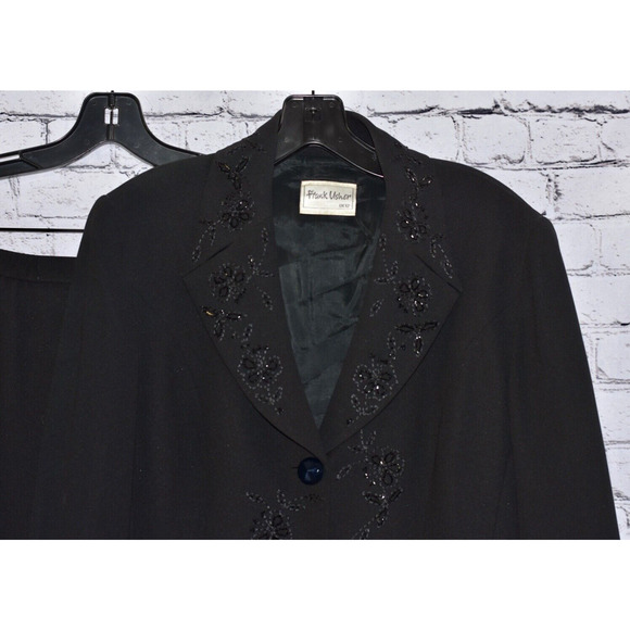 FRANK USHER Couture Evening Special Occasion Skirt Jacket 2pc Suit Size 8 - Picture 3 of 11